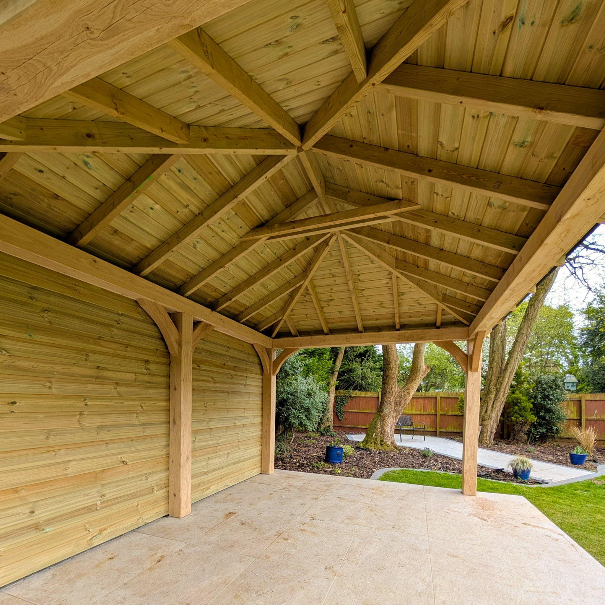 Oak structure or timber frame.